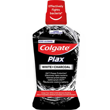 دهانشویه زغالی Plax White Charcoal کلگیت 500ml